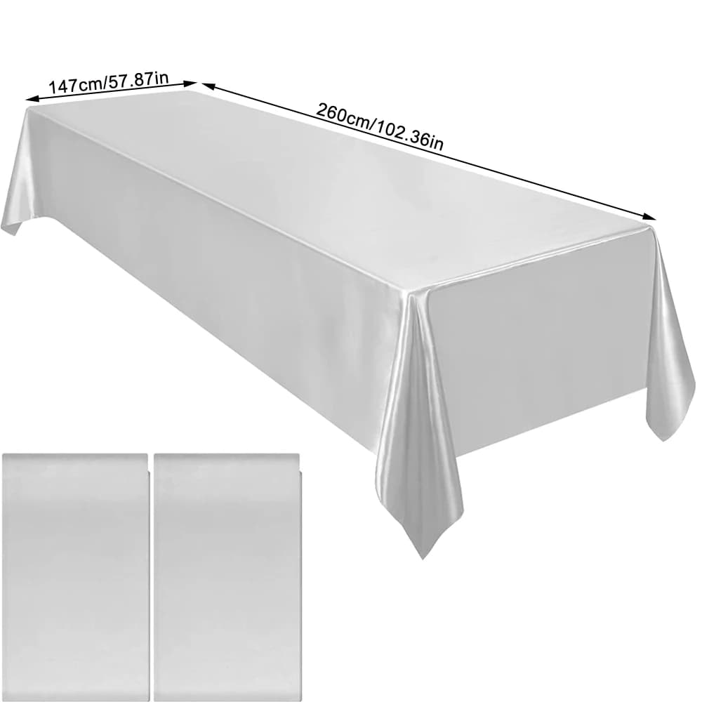 Nappe rectangulaire en Satin, 2 paquets, couverture superposée, nappe en soie brillante, tissu lisse