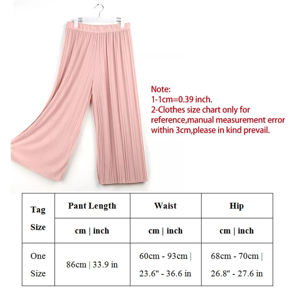 Viser à jambes larges pour femmes, tissu froissé uni, fjBaggy, taille élastique, vêtements pour femm