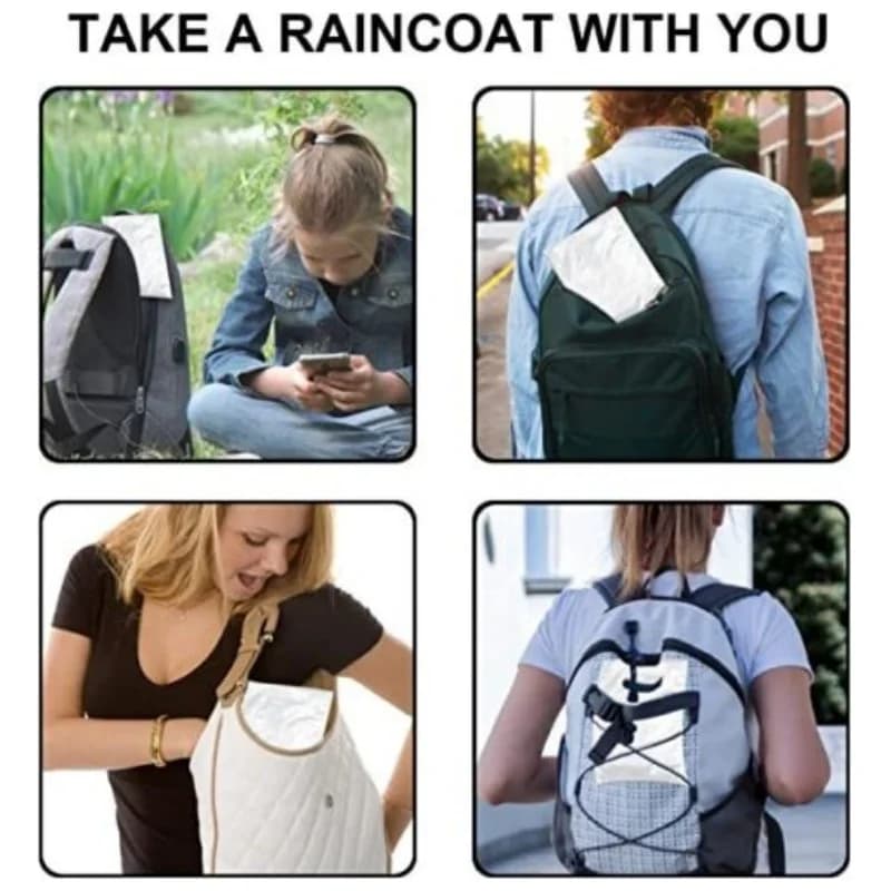 Poncho Imperméable Transparent Portable pour Adulte, Poulet, Randonnée en Plein Air, Voyage en Monta
