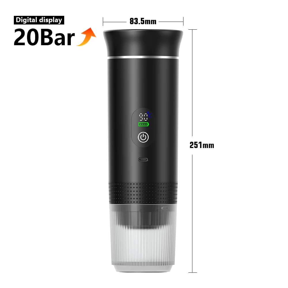 Machine à café expresso électrique Portable sans fil, pour voiture et maison, Camping, 3 en 1, capsu