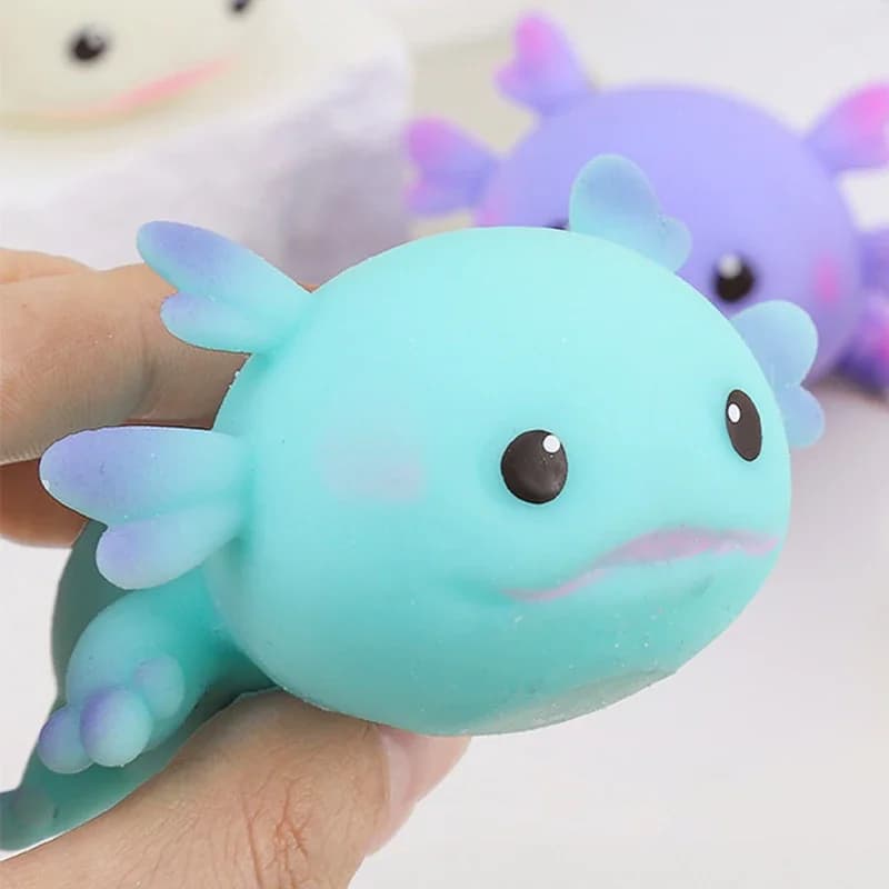 Axolotl – balle à presser, poisson mignon, relaxation, dessin animé, anti-Stress, Squishy, soulageme