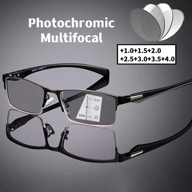 Lunettes de lecture multifocales progressives d'affaires, lunettes de presbytie de près et de loin, 