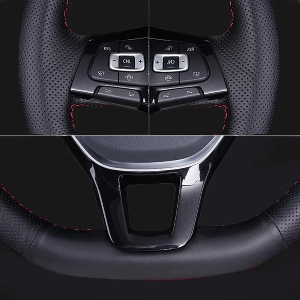 Housse de volant de voiture en cuir artificiel noir, bricolage, pour Honda Civic 10 2016-2019 CRV CR
