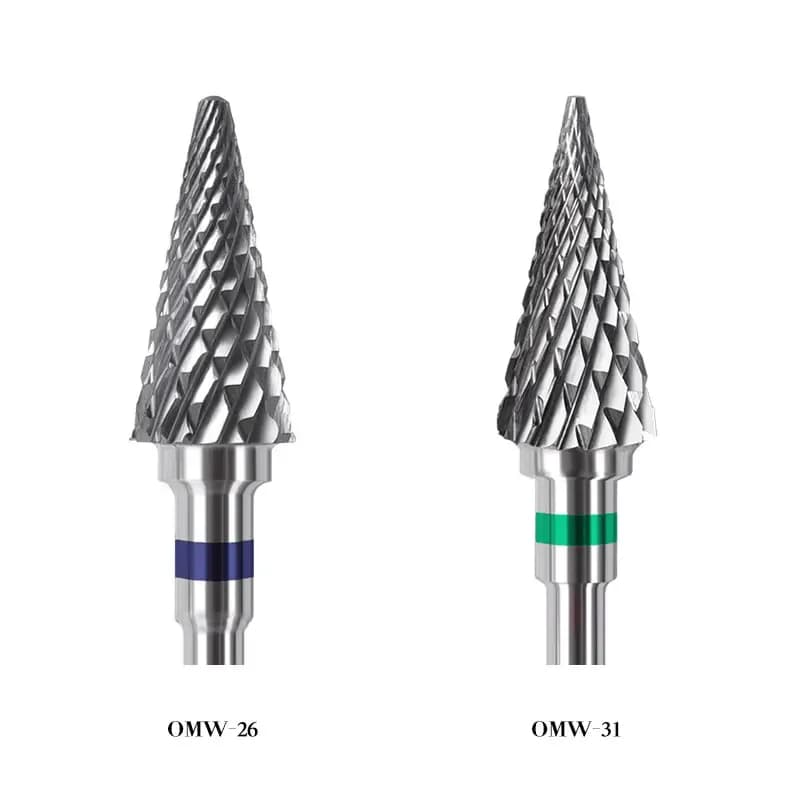 20 Types de foret à ongles en carbure de tungstène bleu arc-en-ciel, fraises à ongles électriques po
