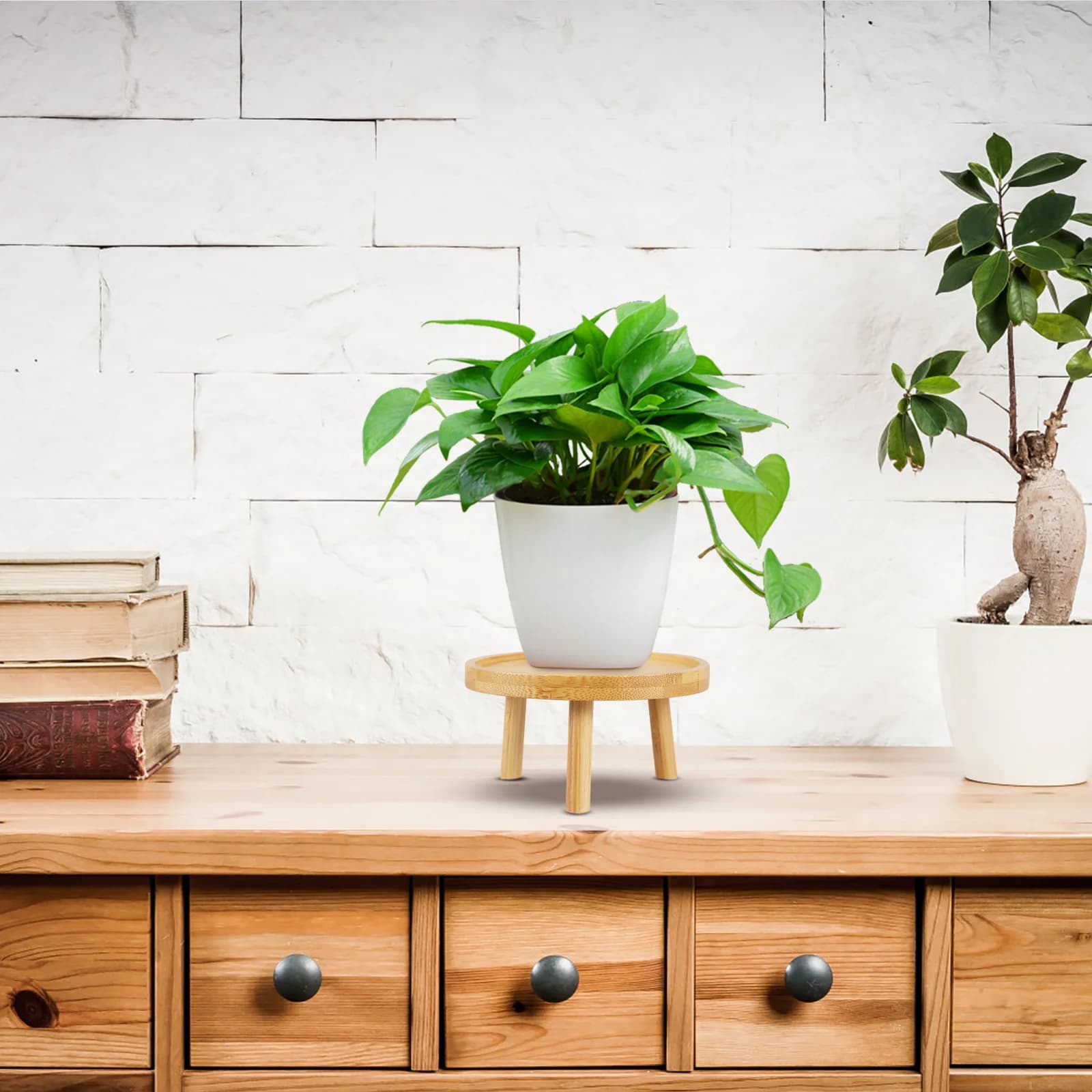 Support pour pot de fleurs en bois, tabouret en bois T1, affichage extérieur et intérieur, pot de pe