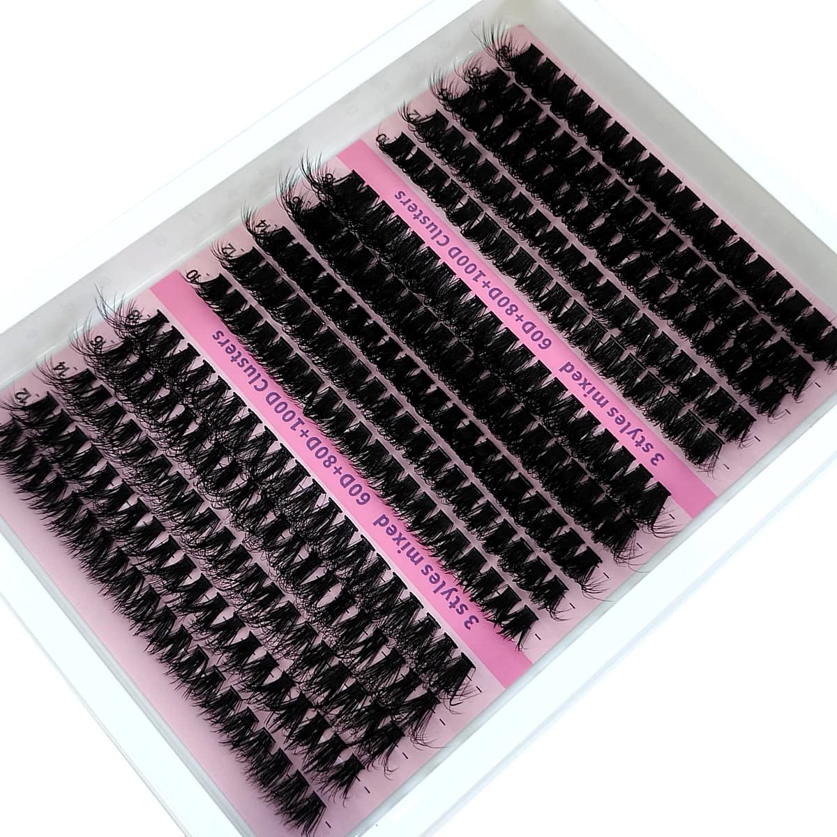 Nouveau 15 rangées bricolage 5D grappes de cils moelleux 60D-200D grappes de cils épais cils individ