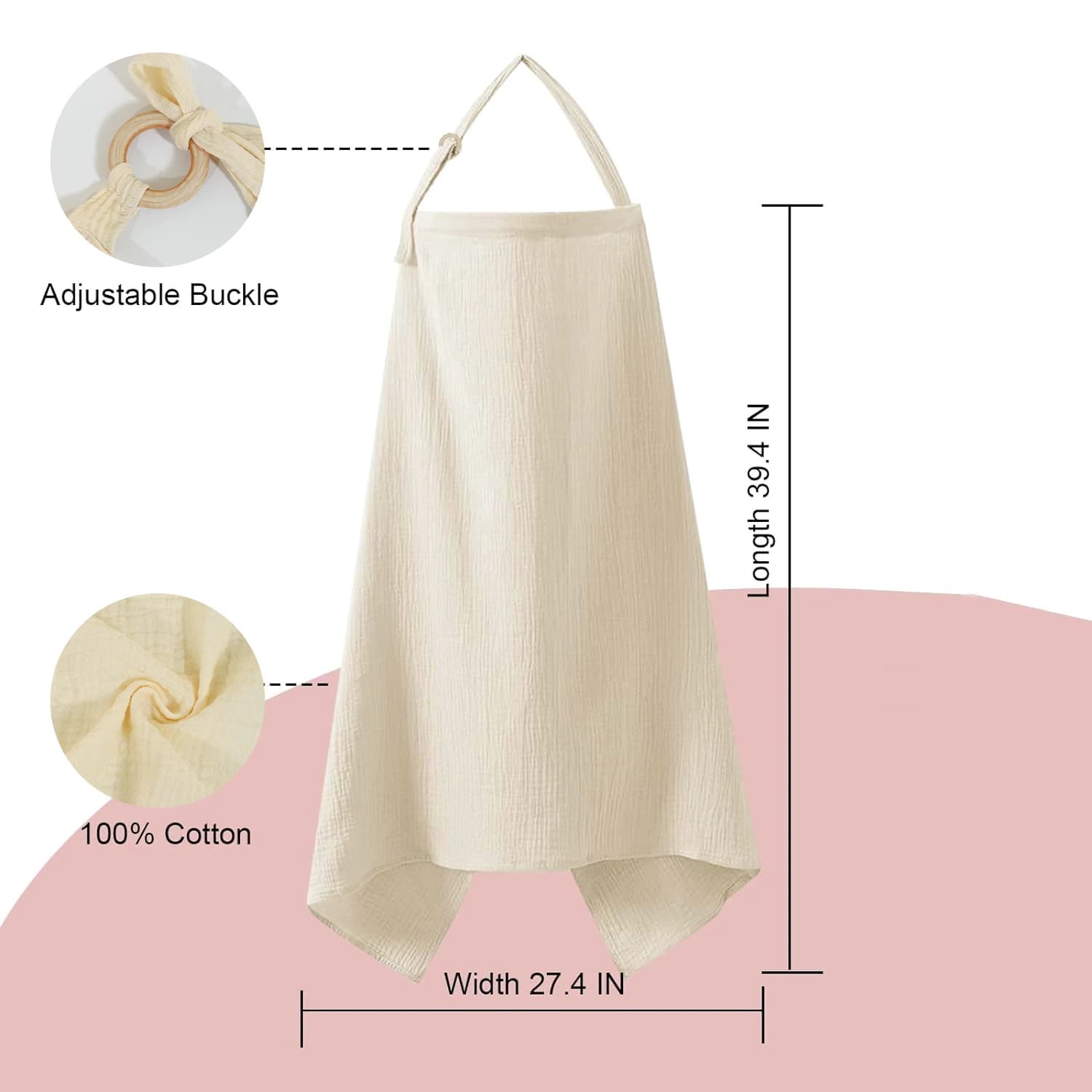 Couverture d'allaitement en mousseline pour bébé, couverture d'allaitement respirante avec décolleté