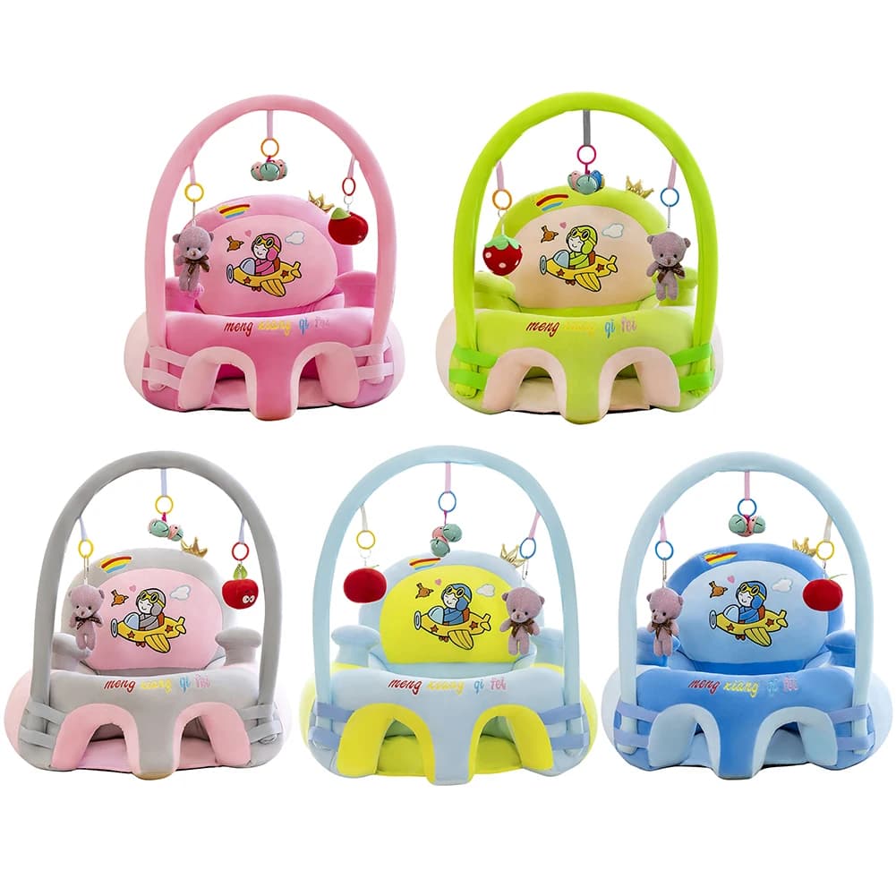 Canapé d'apprentissage en peluche sans coton pour bébé, dessin animé, peau assise, chaise d'alimenta