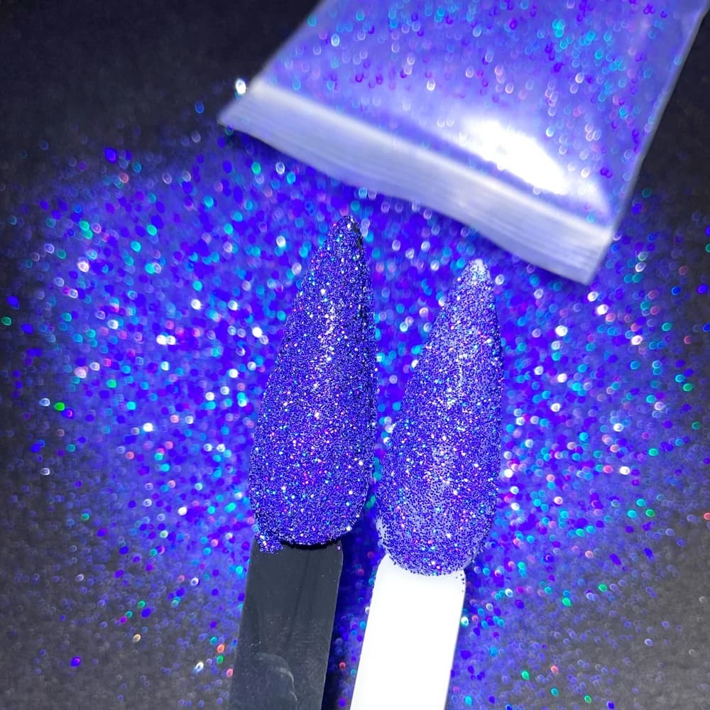 50g argent holographique paillettes poudre 0.2mm Laser argent/or Chrome poudre en vrac UV Gel vernis
