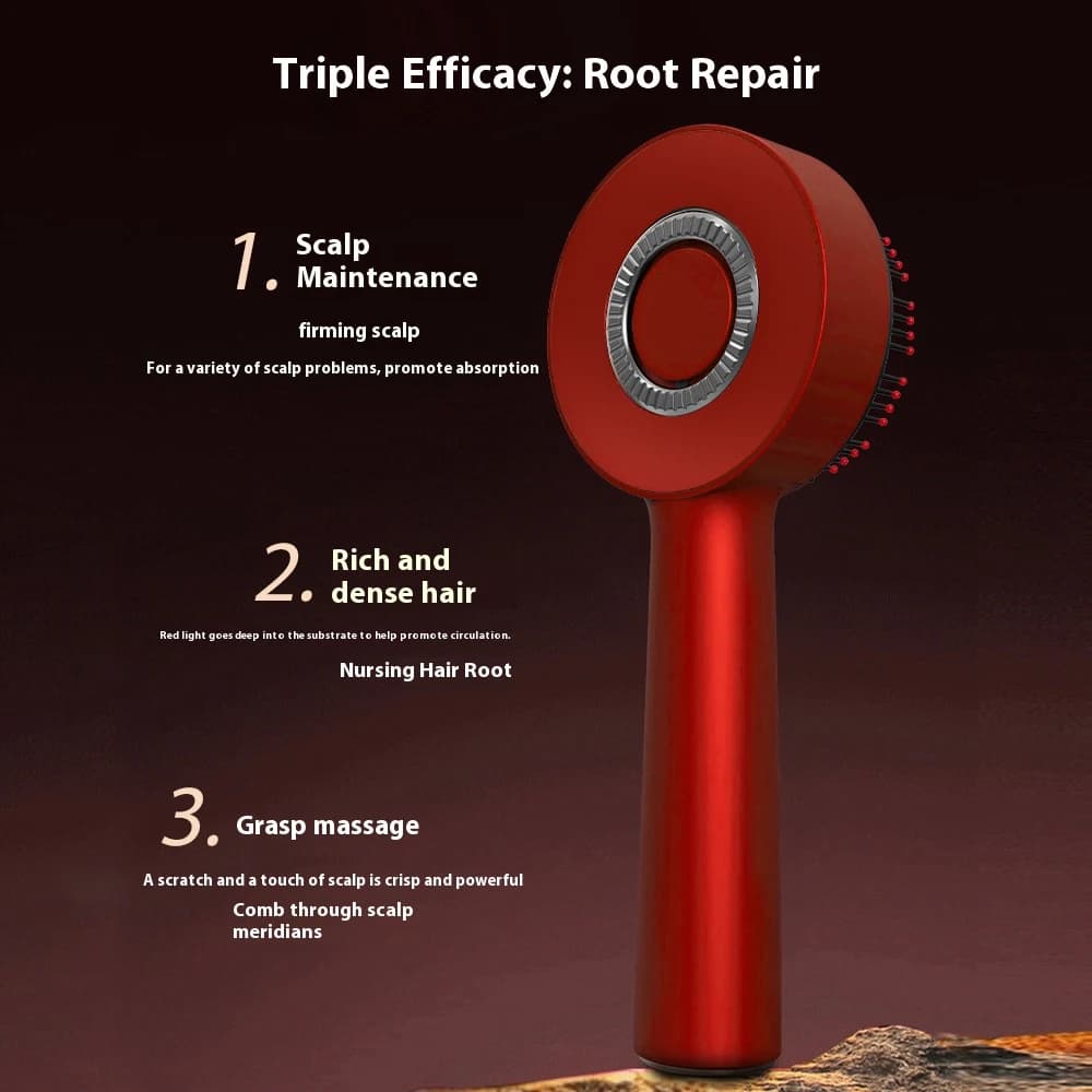 Peigne de Massage électrique à vibrations, 3 Modes, thérapie à la lumière rouge, Massage de la crois
