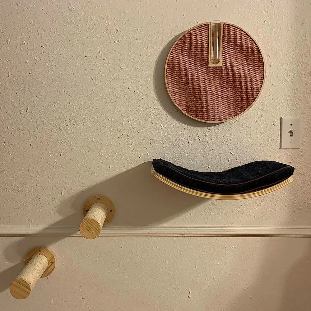 Lit étagère murale pour chat avec coussin doux, perchoir pour chat, meubles d'intérieur pour chatons