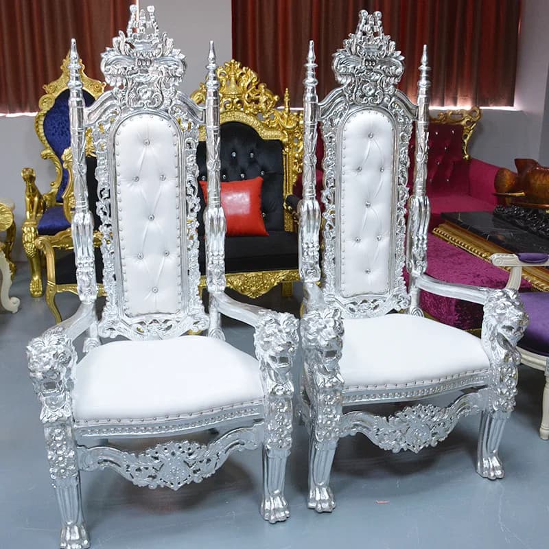 Chaise de luxe Royal King Throne à dossier haut pour marié et mariée, meubles d'hôtel de haute quali