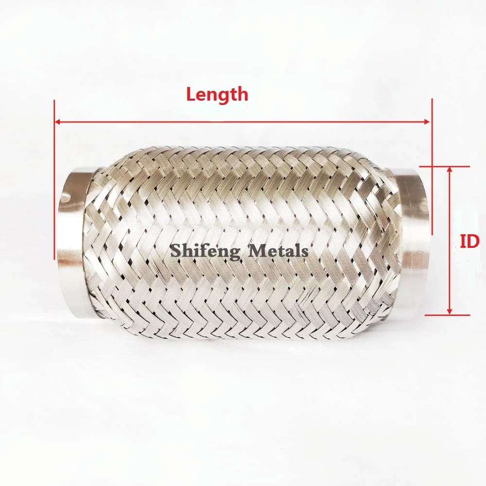 Longueur 102mm ss 304 tuyau flexible Tube d'échappement soufflet coupleur flexible avec tressage Fle