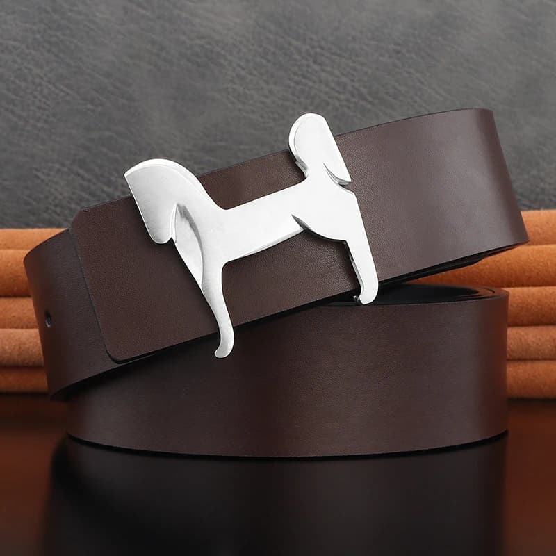 Haute qualité en acier inoxydable cheval glisser boucle hommes ceintures 3.8 cm de large en cuir vér