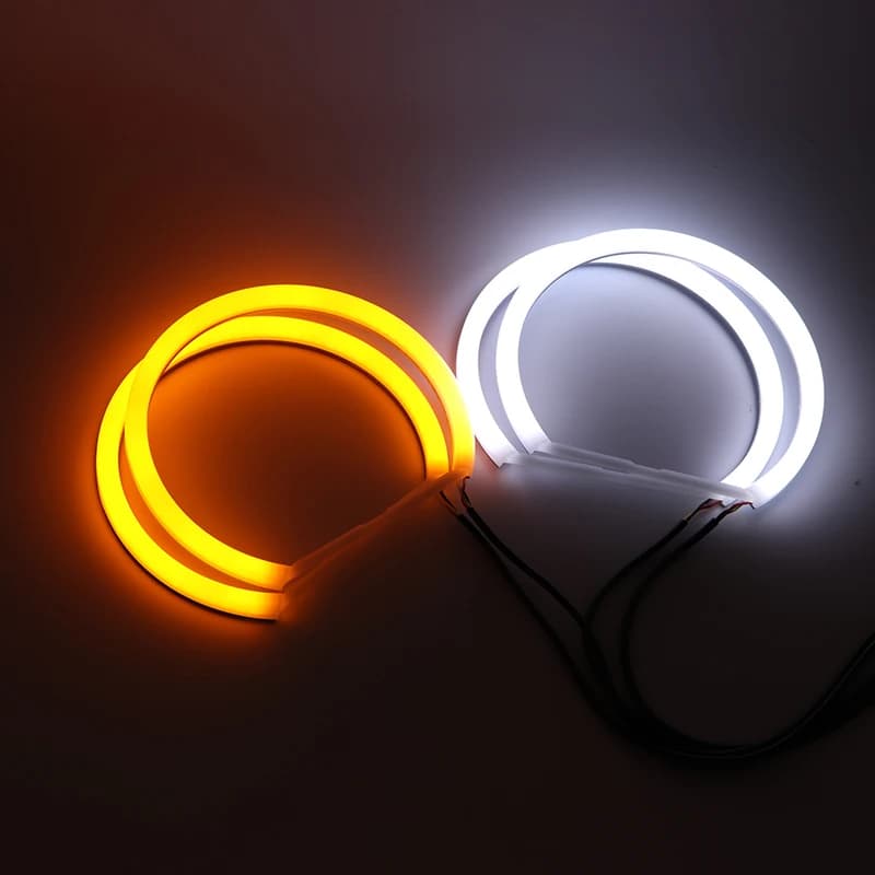 Pour BMW série 5 E39 525i 528i 530i 540i blanc et jaune double coton LED kit yeux d'ange anneau DRL 