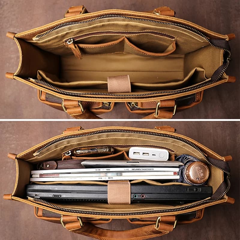 GURO-Sac à Main en Cuir group pour Homme, Étui à Bombes de Luxe, Sac à Bandoulière Vintage pour Ordi