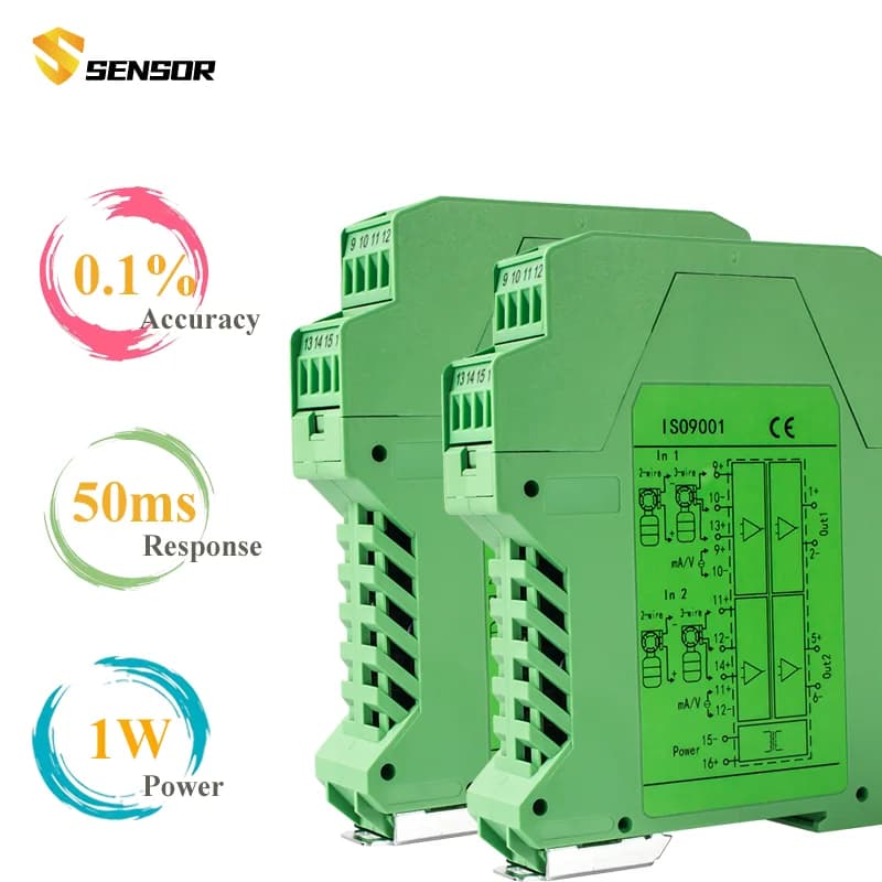 Transmetteur d'isolement de signal analogique DC, 0-10V, 4-20mA, isolateur de signal analogique, sor