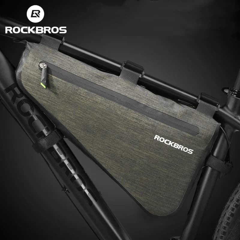 ROCKBROS-sac triangulaire de vélo portable, grande capacité, étanche à la pluie, sacoche de cyclisme