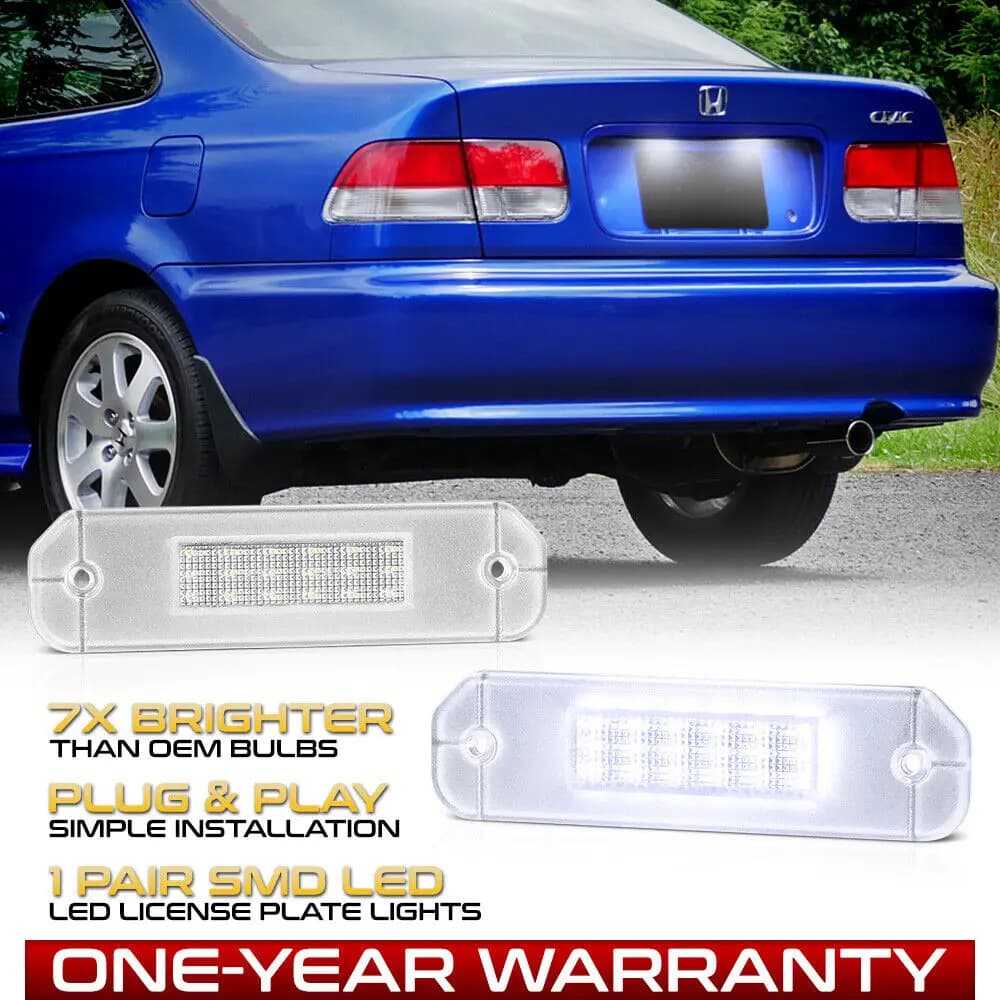 Ensemble de lampe de plaque d'immatriculation LED, pour Honda Civic 92-95, hayon 96-00 Coupe Civic E