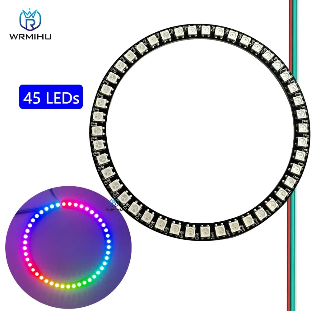 DC5V WS2812B bricolage RGB RGBW RGBWW 8 à 241led Module rond SK6812 SMD5050 pilote intégré noir blan