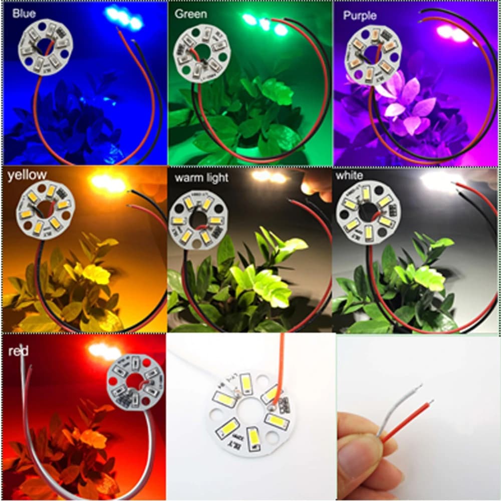 5/10 pièces 3W couleur puce LED perle lumières conseil ampoule ronde Transformation Source de lumièr