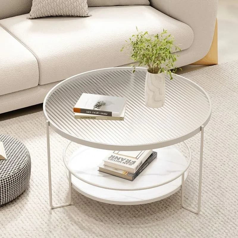 Changhong table basse en verre trempé petit appartement salon rond ménage minimaliste mini table