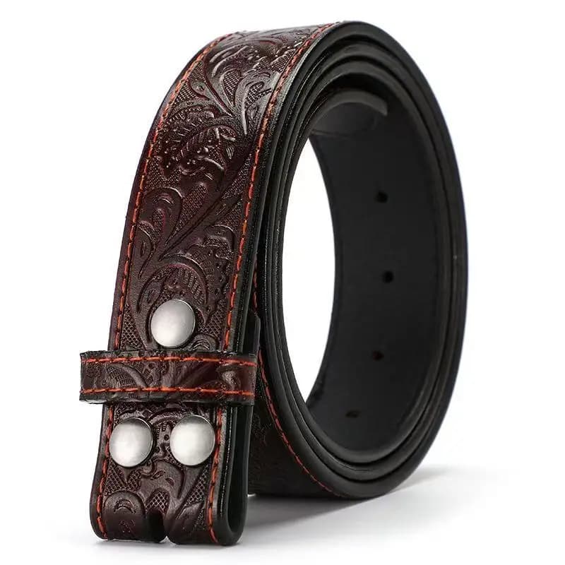 Ceinture fendue en cuir véritable – Emballage 1/2, Design occidental – Convient aux hommes et aux fe