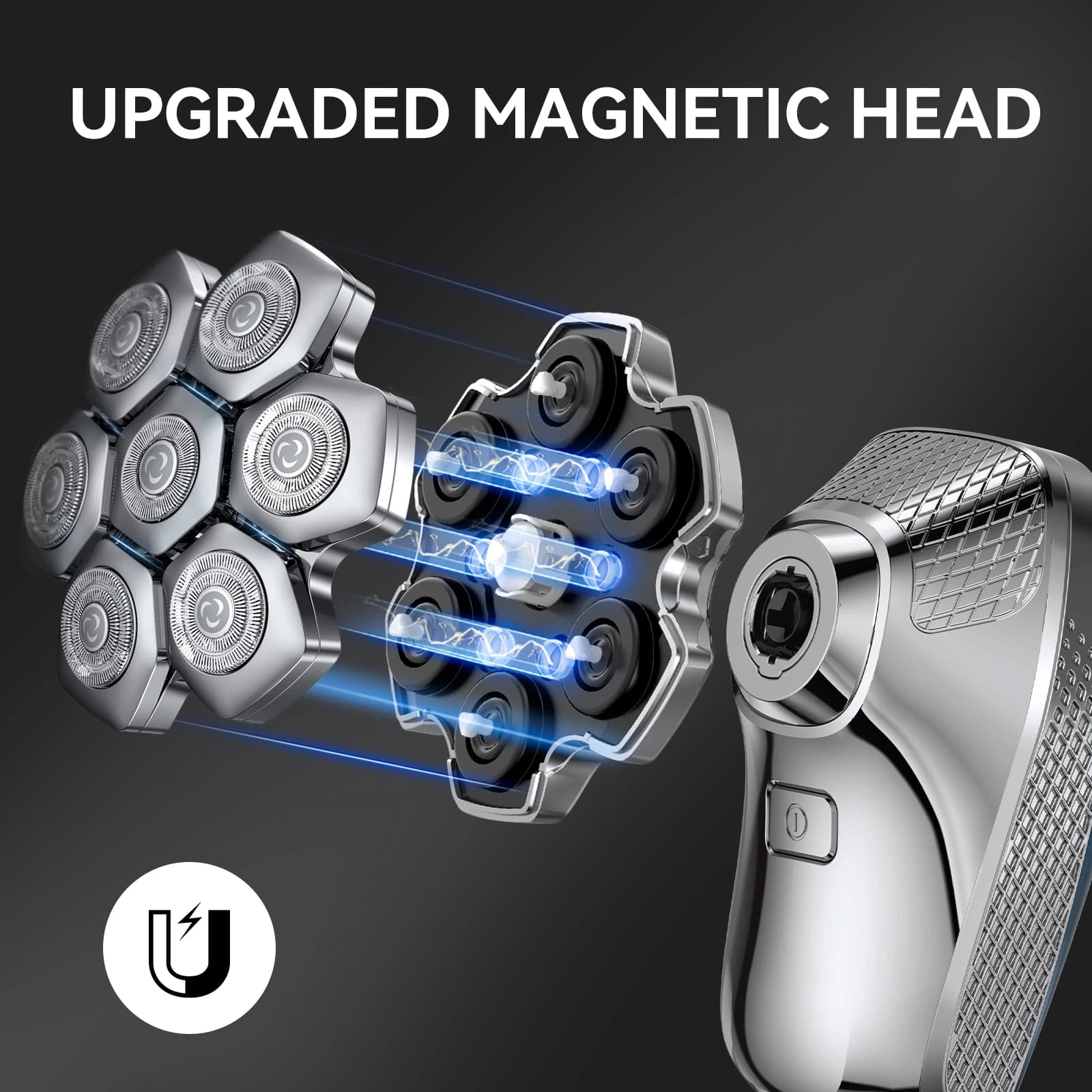 Kensen Tête de rasoir de rechange pour rasoir S18 5 en 1, tête magnétique flottante lavable 7D, tond