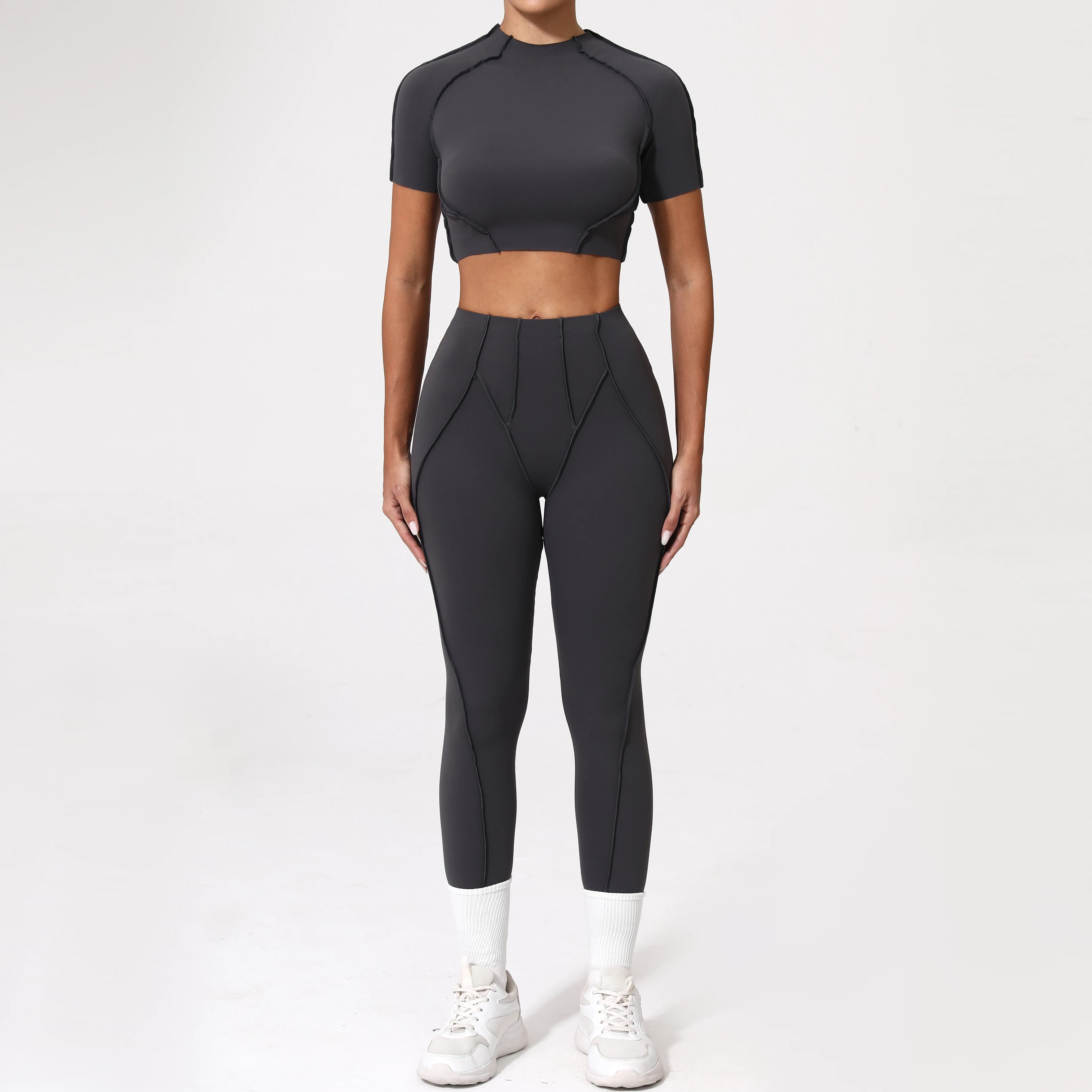 Costume de Yoga 2 pièces pour femmes, ensemble de sport à séchage rapide, survêtement pour course à 