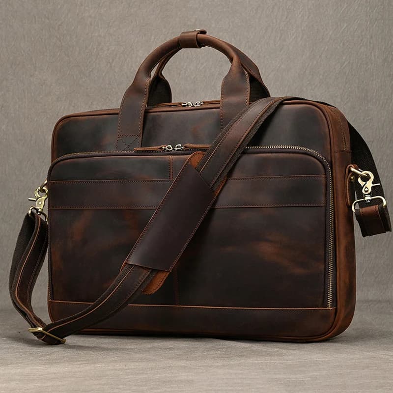 Étui à Bombes en Cuir group pour Homme, Sac d'Ordinateur, 14 15.6 Pouces, PC, Médecin, Avocat, Busin