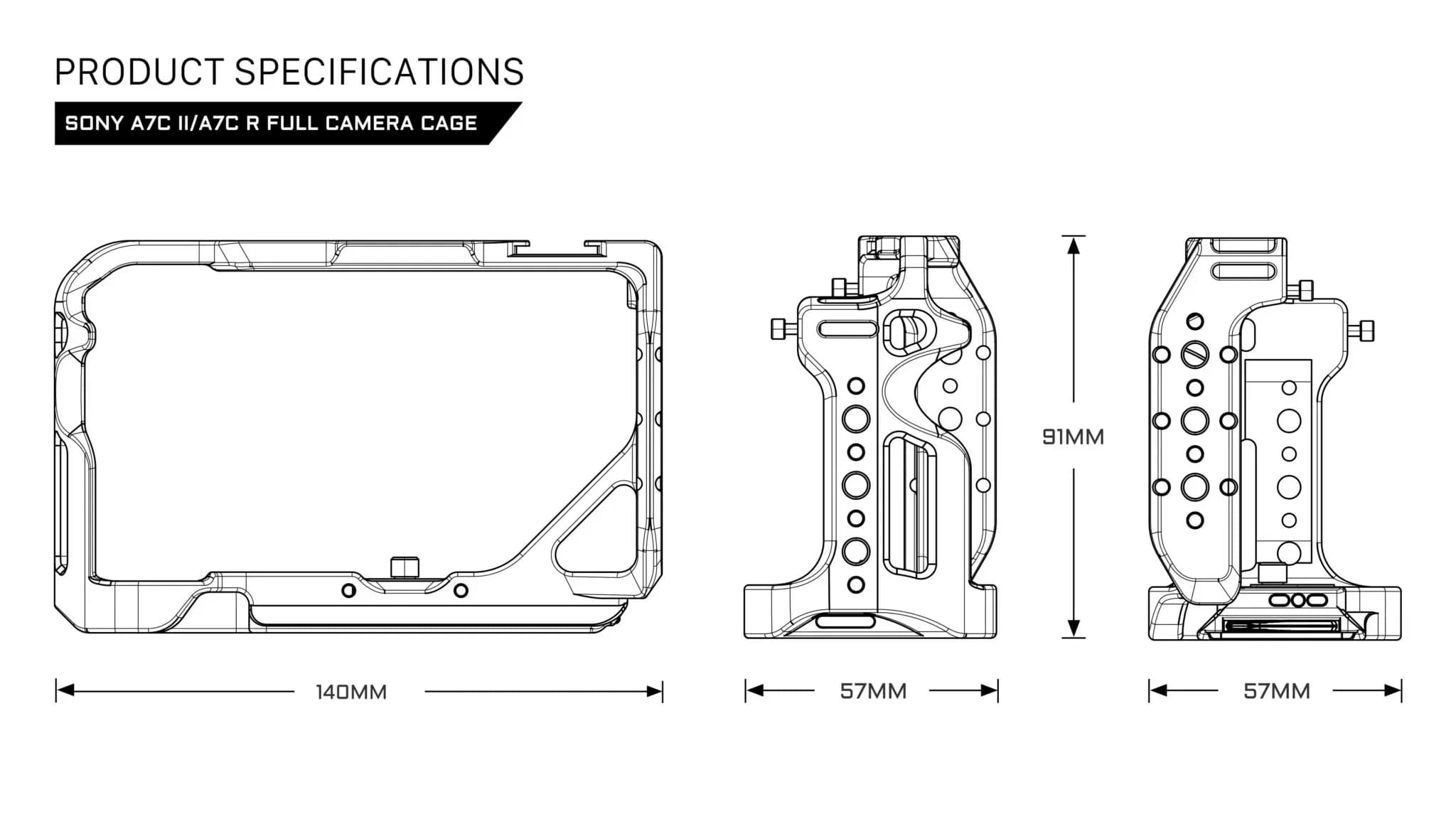 Tilta TA-T60-FCC-B Cage de caméra complète pour Sony A7C II/A7CR pour Sony A7 C 2 R TA-T60-HCC-TG de