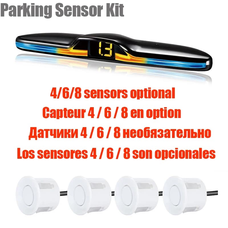Kit de capteurs de stationnement à Radar Multiple, rétro-éclairage, système d'affichage LED Parktron
