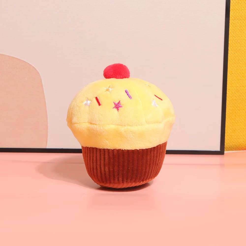 Jouet en peluche grinçant pour animal de compagnie, tasse à gâteau, cadeau d'anniversaire pour chien