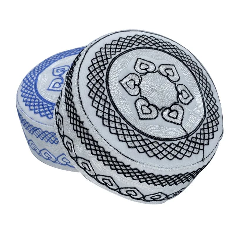 Chapeau de prière musulman en coton brodé pour hommes, Arabie saoudite, chapeaux islamiques, Topkipp