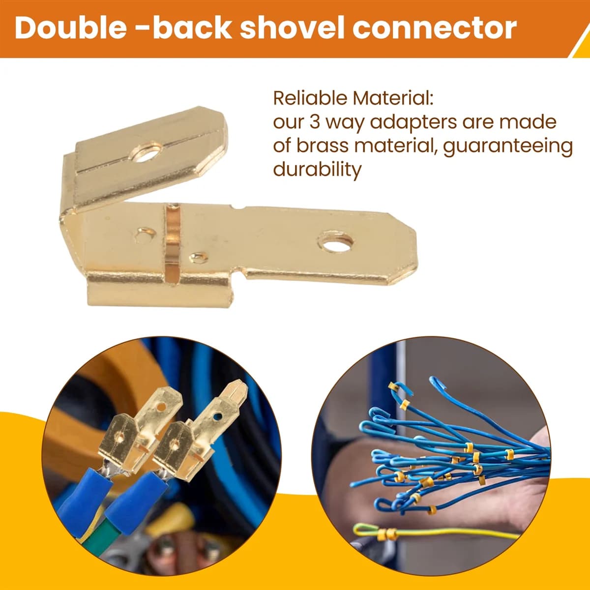 RUAI 25 connecteurs de pelle Piggyback, adaptateur 3 voies double mâle à simple femelle connecteurs 