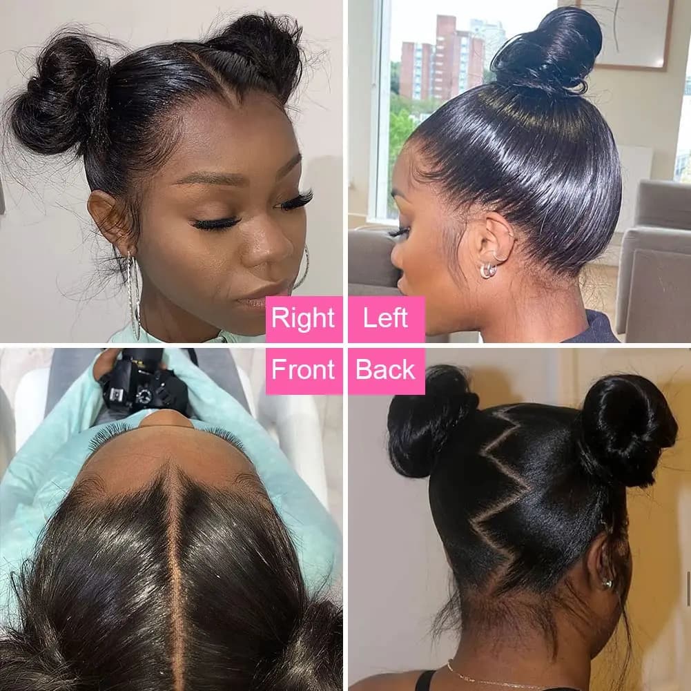 Perruque Lace Front Wig 360 Naturelle, Cheveux Lisses, HD, 13x4, 13x6, 30, 32, 34 Pouces, 5x5, Closu