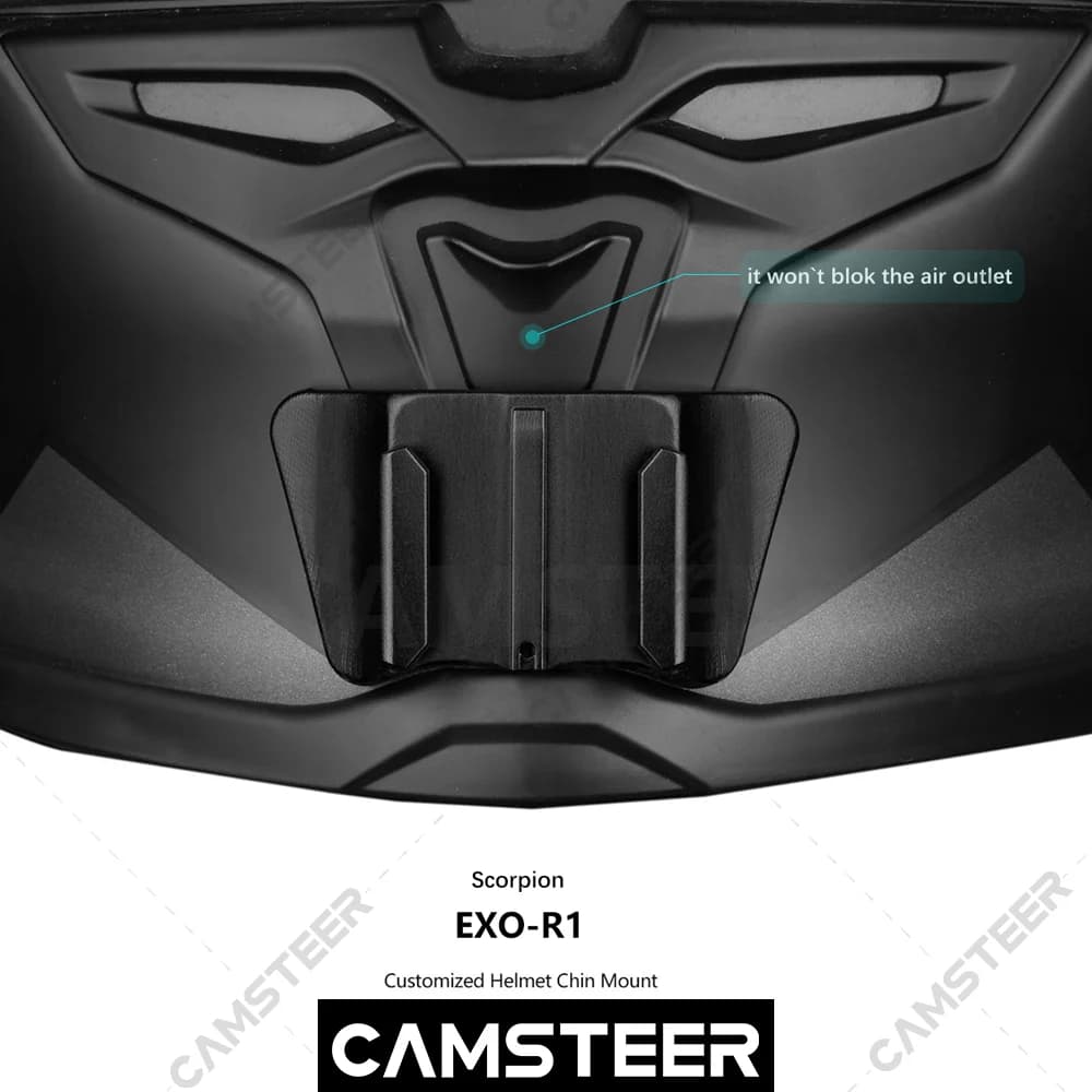 Support de mentonnière personnalisé pour casque Scorpion Exo R1 / EXO-R1 EVO pour caméras GoPro12 11
