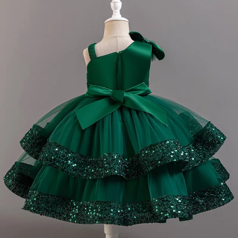 Fleur princesse paillettes bébé mariage fête de noël courte robe sans manches fête d'anniversaire ma