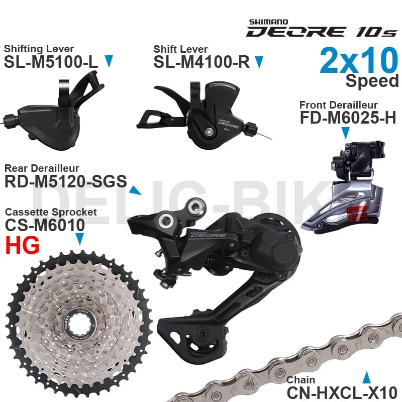 SHIMANO DEORE M4100 M5100 2x10 vitesses groupe manettes de vitesse avant/arrière dérailleur et SUGEK