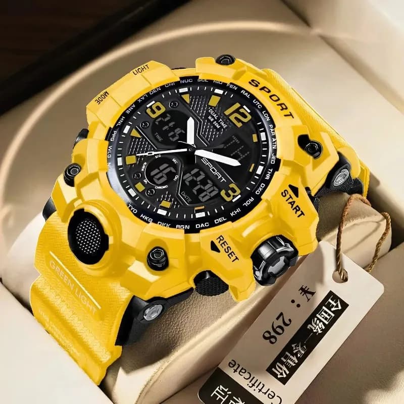 Achats chauds hommes adolescents lycéen mode tendance noir technologie sport lueur montre électroniq