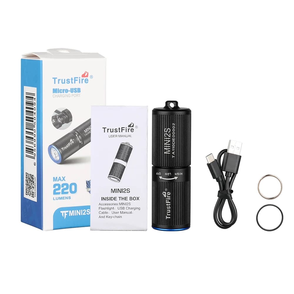 Trustfire Mini2s Mini lampe Rechargeable 220 Lumen Edc porte-clés lampe de travail 2 Mode Ipx8 lampe