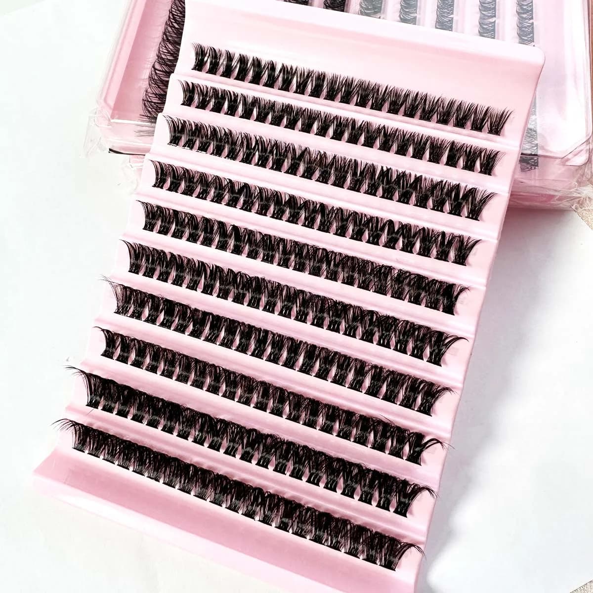 Lot de 200 pièces d'extensions de cils individuels, 8 à 16mm, look naturel, moelleux, réutilisables,