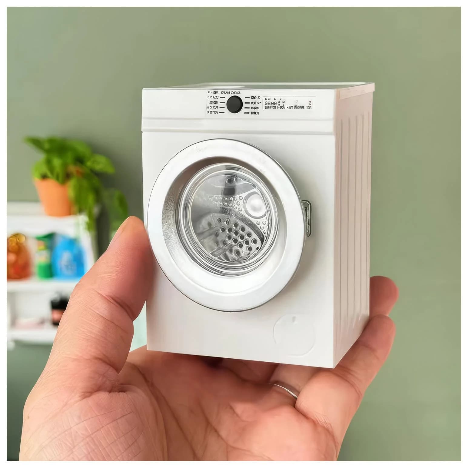 Mini Machine à laver rotative Rechargeable 1:12, accessoires pour maison de poupée, Mini modèle de s