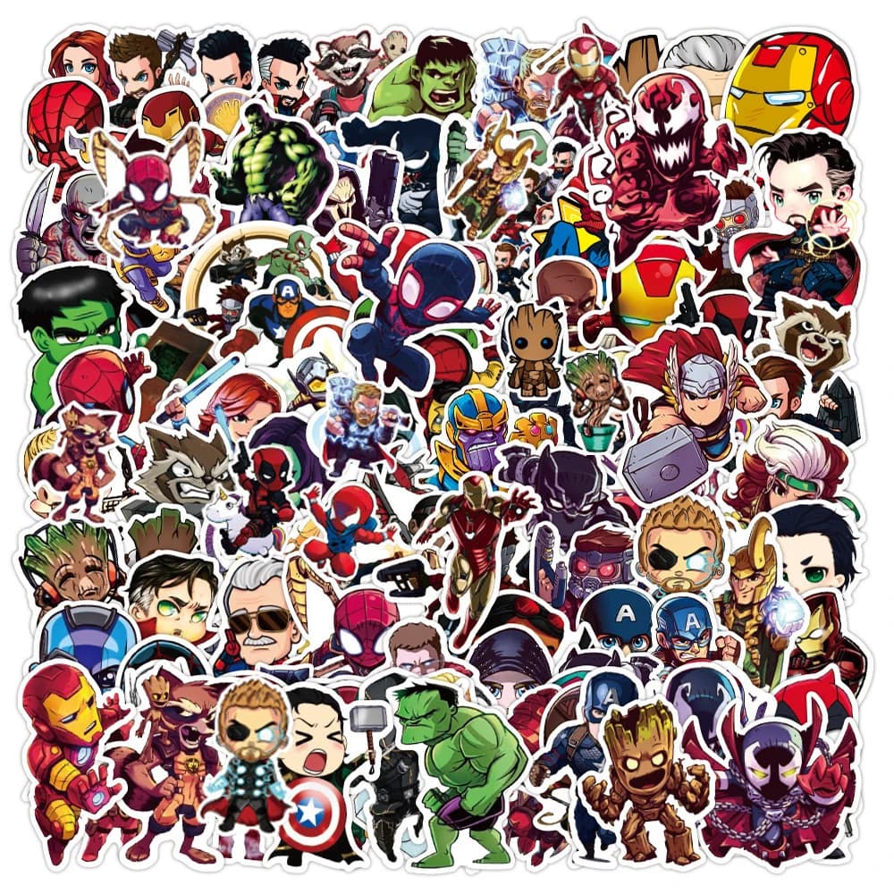 10/30/50/100 pièces Disney Cool Super héros Anime autocollants imperméables moto téléphone voiture o