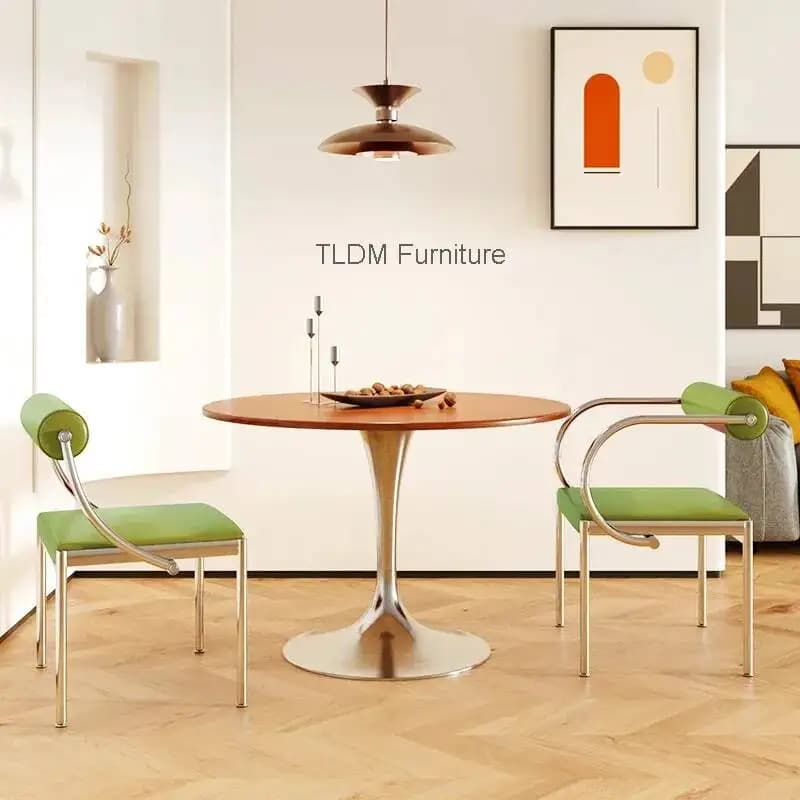 Chaises et table de salle à manger de luxe en bois massif, design nordique moderne et minimaliste, p