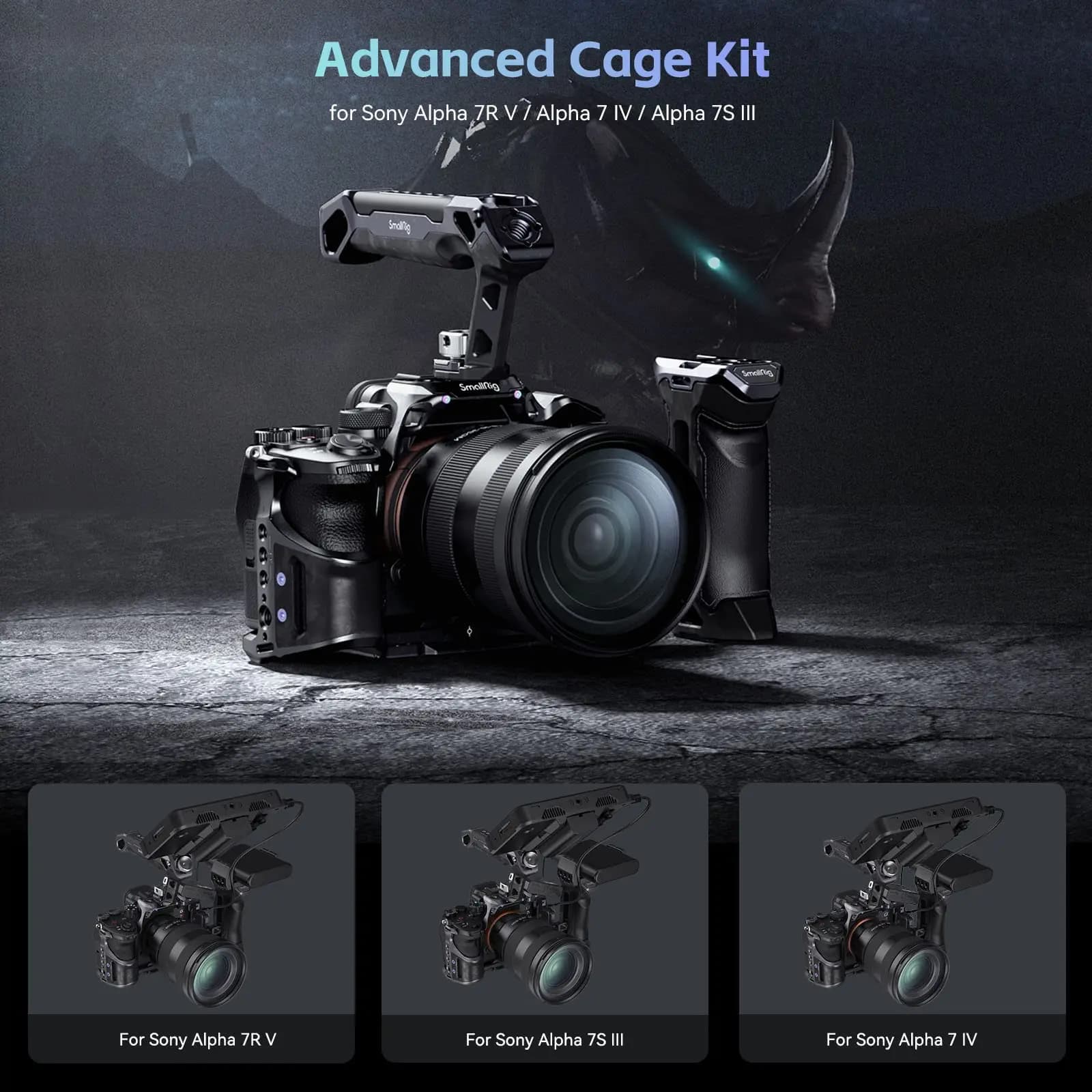 Kit de cage avancé SmallRig "Rhinocéros" pour Sony Alpha 7R V / Alpha 7 IV / Alpha 7S III 3710