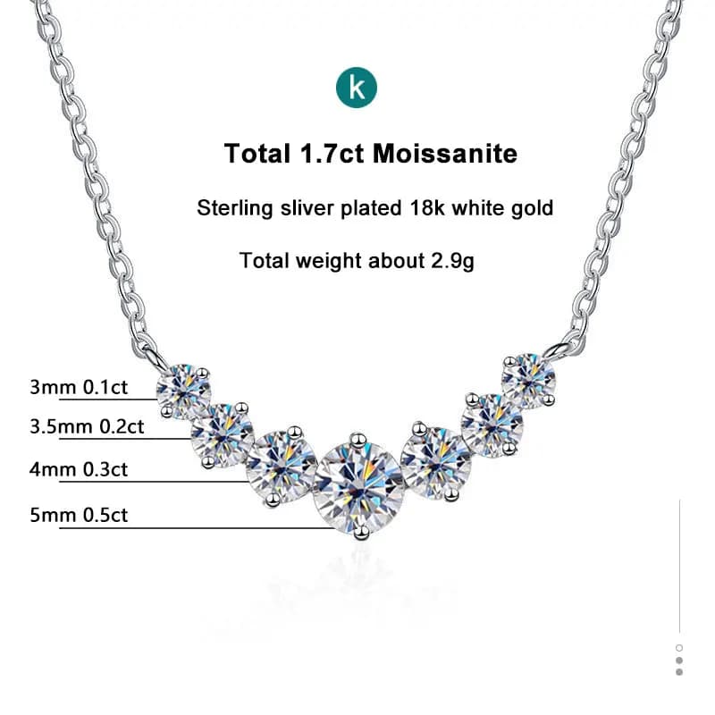 Collier Moissanite pour femme, bijoux fins de mariage avec certificats, plaqué argent Sterling 925, 