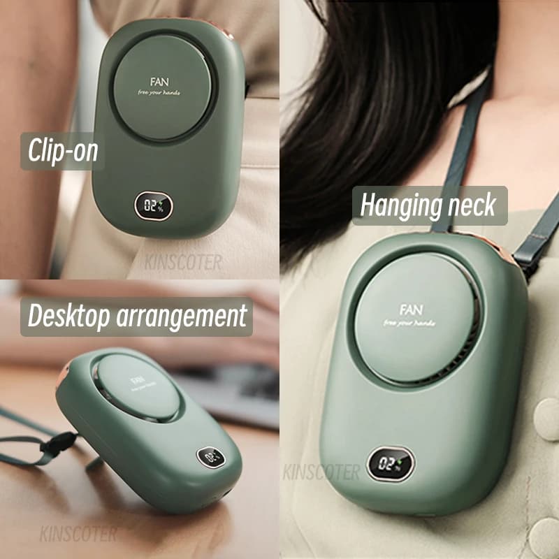 Ventilateur de cou portable Mini ventilateur de taille sans lame USB rechargeable Ventilateur de ref