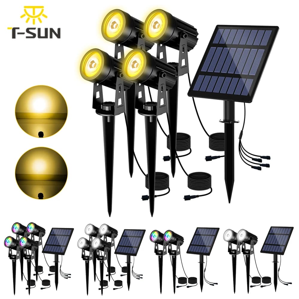 Lampe LED solaire imperméable conforme à la norme IP65, spot lumineux d'extérieur, rvb, idéal pour u
