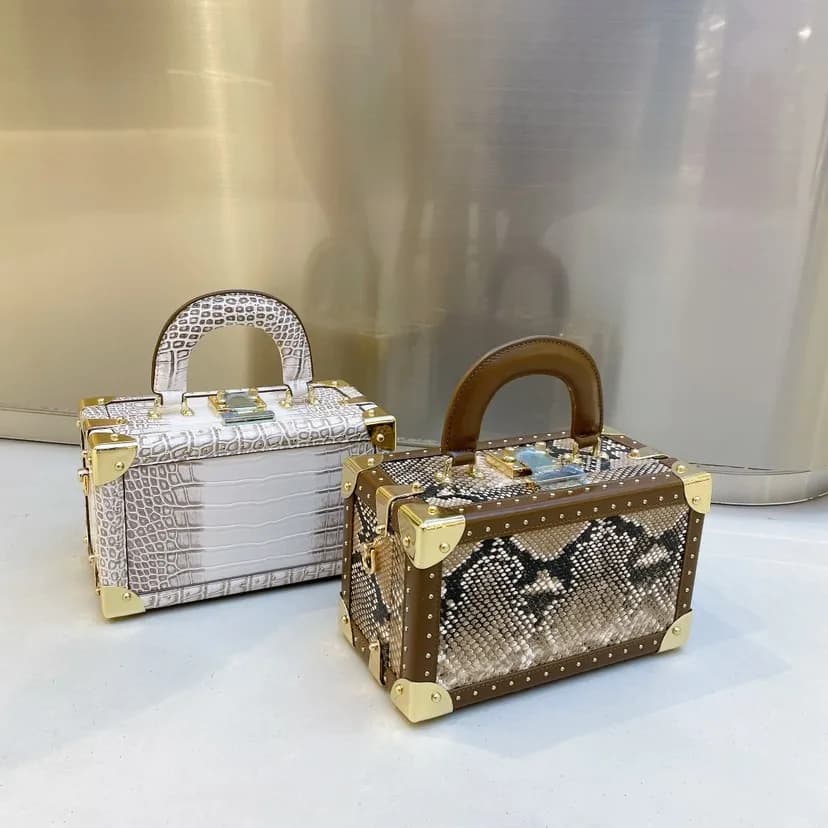 PU Leather Stone Pattern Box Purses and Handbags Totes Crossbody Bag Female Design Fashion Women Par